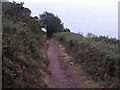 Downhill on the coast path in EX9 6AH