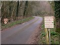 Private road from the B3001 east of Elstead in GU8 6FF