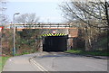 Narrow low railway bridge, Strawberry Vale in TN9 2EH