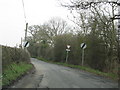 Road narrows approaching the B4424 in WR13 6PA