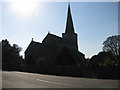 Road passes Trellech church in Trellech United Community