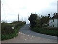 Junction of minor road with B3179 approaching Woodbury in EX5 1LW