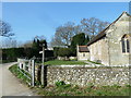 Footpath sign outside SS Peter & Paul's in RH20 3JX