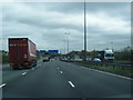 M62 approaching the A49 junction at Winwick in WA2 8RL