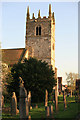 Evening light on Scothern Church Tower  in Scothern