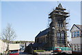 St Cuthbert's Church with scaffolding in BB3 1HH