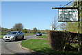 2011 : A350 and sign at the entrance to Showell Nursery in SN14 0WS