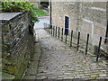 Bacup: Path beside the museum in OL13 9BU