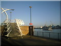Footbridge on the Thames Path at Woolwich Dockyard in SE18 5SS