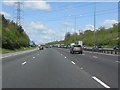 M40 Motorway crossed by power lines near Gerrards Cross in SL9 7HE