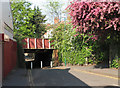 Lenton: Sherwin Road railway bridge in spring in NG7 1QJ