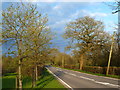 A40 looking east from the Halfway Inn, Llanegwad in SA32 8RG