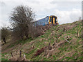Eastbound train on the line from Perth to Ladybank in PH2 9LR