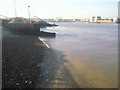 River Thames on the west side of the Greenwich Peninsula in E14 3GF