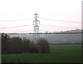 View to a pylon north of Sandy in SG19 1XA