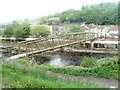 Footbridge across the River Rhondda, Trehafod in CF37 2PB