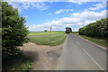 Junction of bridleway and road to Balsham in CB21 6DD