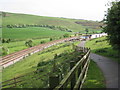 Railway and footpath near Park House Farm in LA13 0LT