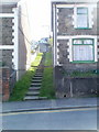 Steps up from North Road, Ferndale in CF43 4NG