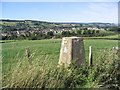 The trig point at Old Howden Strip overlooking Jedburgh in TD8 6NS