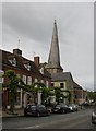 Cleobury Mortimer, church spire in DY14 8RQ