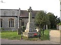 The War Memorial and St. Mary's church in IP31 2RR