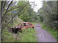 Vandalised car near Wishaw Golf Course in ML2 7PE