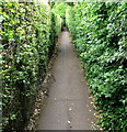 Footpath to Park Road in Blaby in LE8 4EB