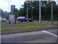 Traffic lights from A329 on Coppid Beech roundabout in RG42 4GB