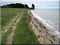 Solent Way towards Solent Breezes Caravan Site in SO31 9HF