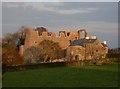 Oxwich Castle in setting sun in SA3 1LU