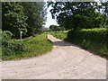 Footpath to the B1145 Dereham Road & delivery entrance to Old Oak Hall in NR10 4RP