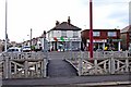 Temporary footpath across the tramway, Gloucester Avenue, Cleveleys in FY5 1LB