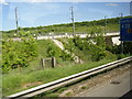 Channel Tunnel railway line seen from the M20 in ME14 4PL