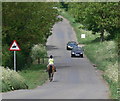 Horse rider on Willoughby Road in Willoughby Waterleys