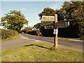 Signpost along Pebmarsh Road, Essex in Alphamstone