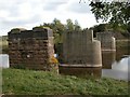 Remains of rail bridge at Strangford over the River Wye in HR1 4UA