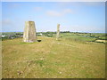 Summit trig and old fencepost on Banc-y-Warren in SA43 1SF