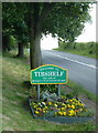 Village sign - welcome to Tibshelf in DE55 5NP
