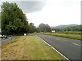 A40 approaches turning for Cwrt-y-Gollen, Powys in NP8 1EB