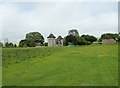 Twin round towers at pumping station in Angmering & Findon Ward