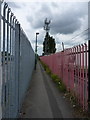 Telecoms mast and footpath in Spring Bank in WV12 4PH