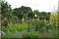 Great Dixter the High Garden and boundary topiary in TN31 6QD