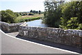 Western parapet of Wool Bridge over River Frome in BH20 6HQ