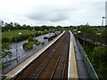 Rails seen from the road bridge in KY1 4DR