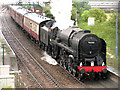 BR 70000 Britannia in the passing loop at Acle station in NR13 3DF