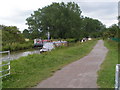 National Cycle Route 4 on the Kennet and Avon canal path, looking west in BA14 8UA
