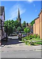 View of St. John's Church from Worcester Road, Bromsgrove in B61 7BP