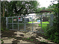 Gate into turkey processing factory, Halesworth in Halesworth & Blything Ward
