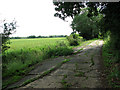 Cracked concrete on bridleway past Upper Holton in Halesworth & Blything Ward